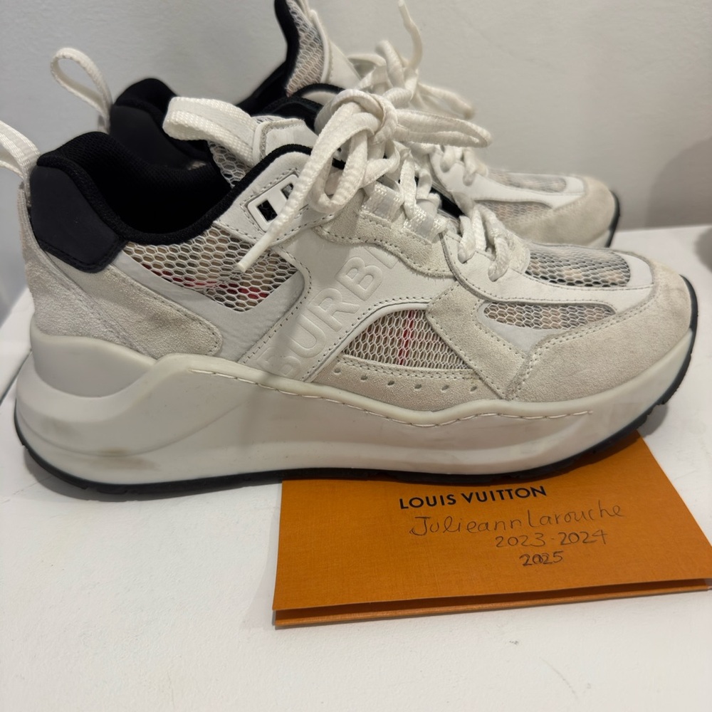 Burberry White and Black Sneakers